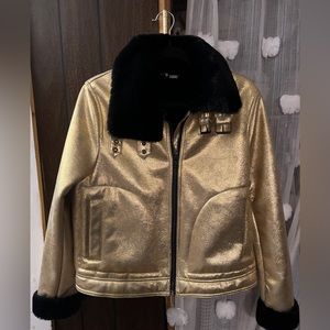 H&M Metallic Gold Aviator Jacket
